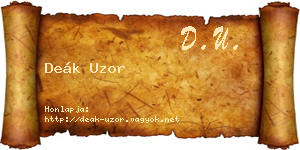 Deák Uzor névjegykártya